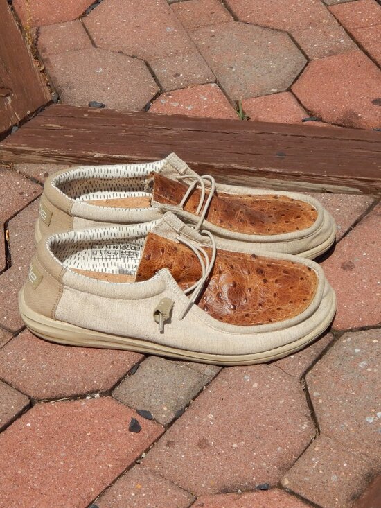 Hey Dude Mens Size 9 Wally Chambray Faux Reptile Skin Upper COOL main image 4